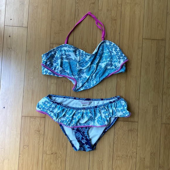 Girls Tommy Bahama - Swim suit bikini - size 16 blue - Picture 1 of 3